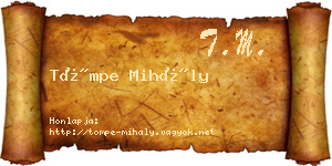 Tömpe Mihály névjegykártya