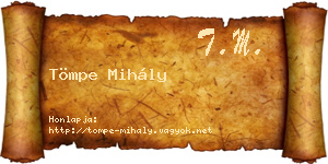 Tömpe Mihály névjegykártya