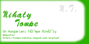 mihaly tompe business card